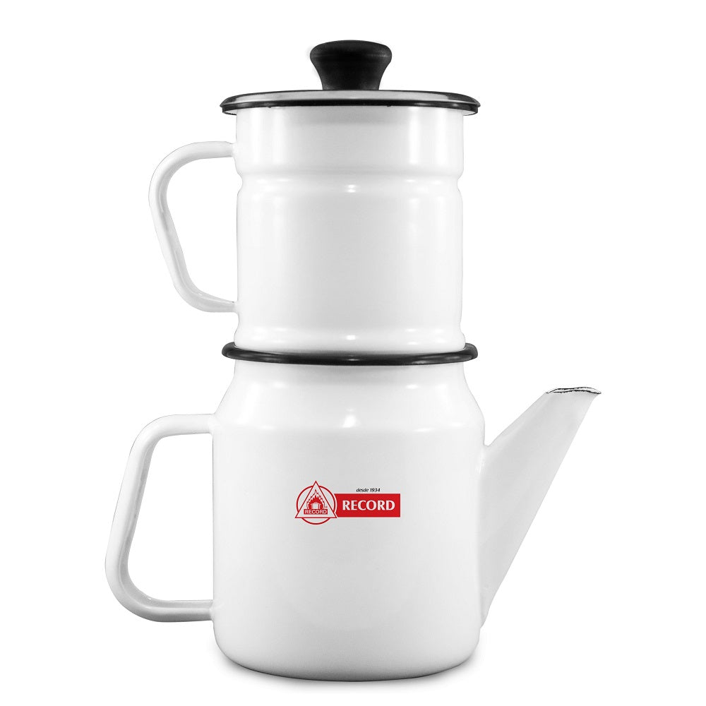 Cafetera Acero Esmaltado 2pzas Blanca N°10