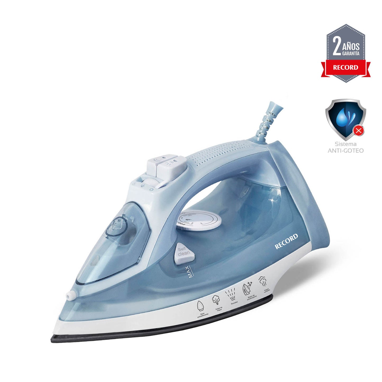 Plancha de vapor Record con base antiadherente 1200W
