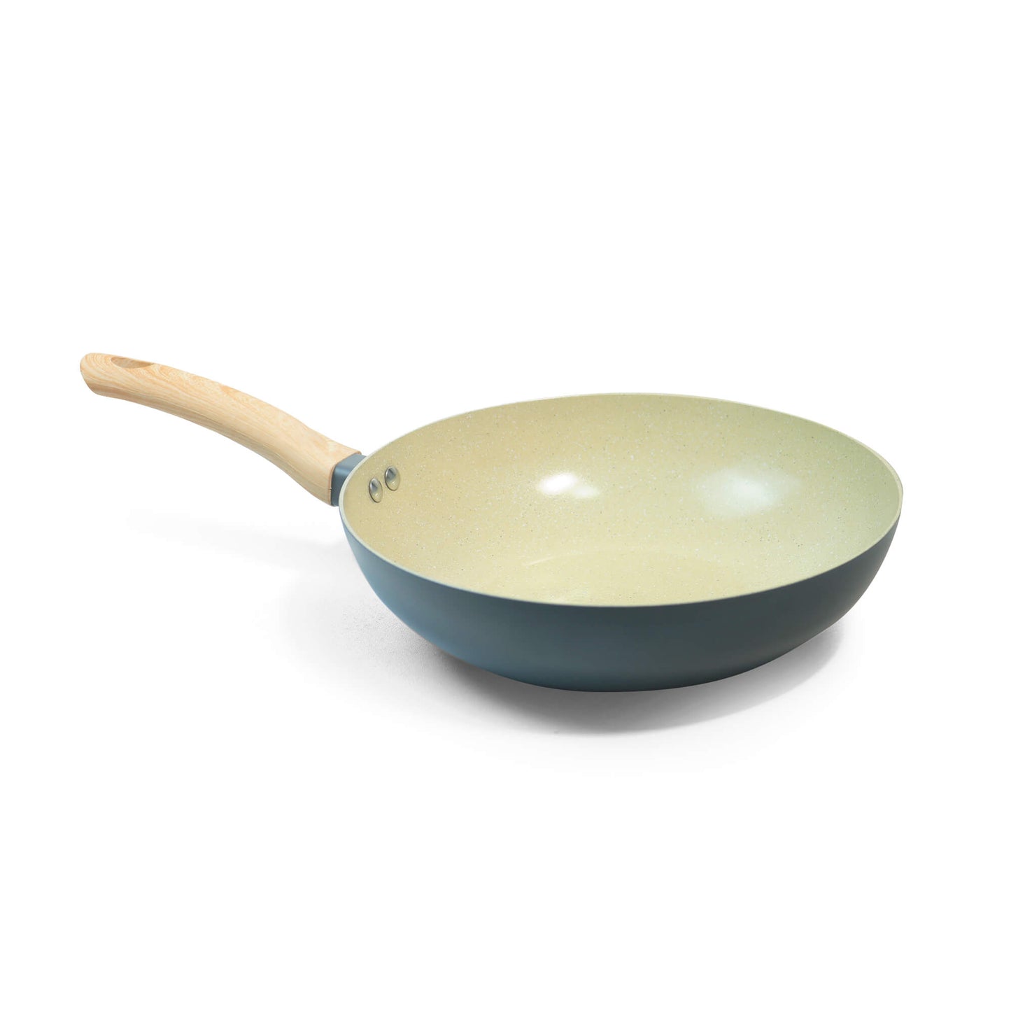 Sartén wok Record Wood con revestimiento interno cerámico y tapa de vidrio 26 cm