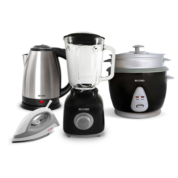 Record Combo x4 Caja Mágica - Licuadora, Arrocera, Plancha y Hervidor
