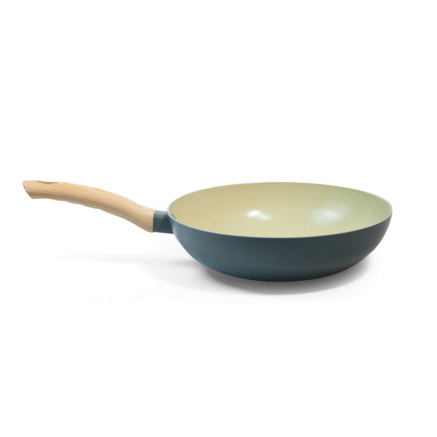 Sartén wok Record Wood con revestimiento interno cerámico y tapa de vidrio 26 cm
