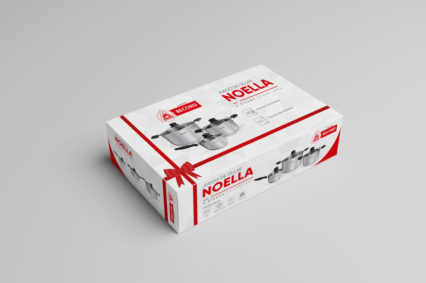 Juego de Ollas Record Noella Acero Inoxidable 6 piezas