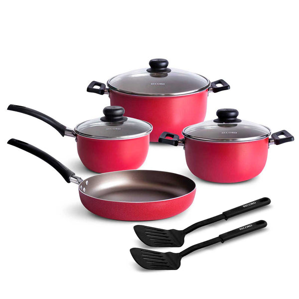 Juego de Ollas Rojo 9 piezas Record