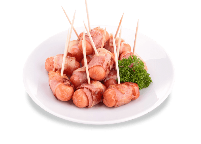 SALCHICHAS ENVUELTAS  EN TOCINO