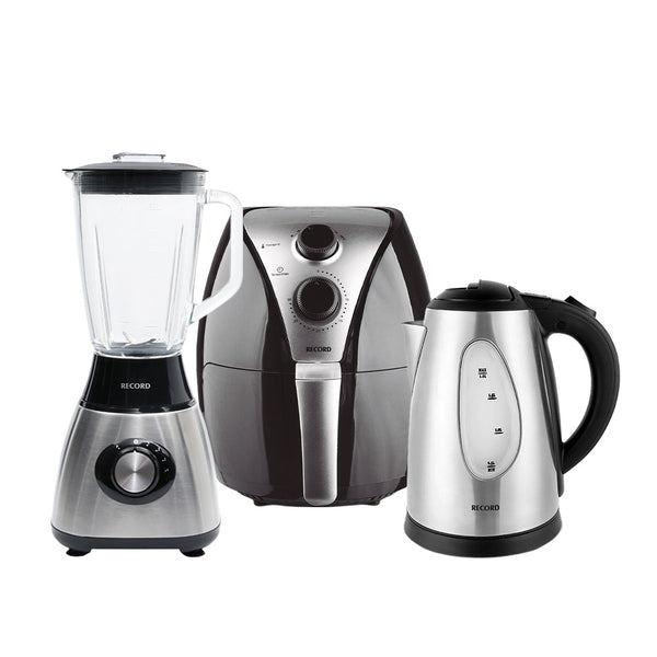 Combo Sazon con Record III-  Licuadora + Freidora de Aire + Hervidor Eléctrico