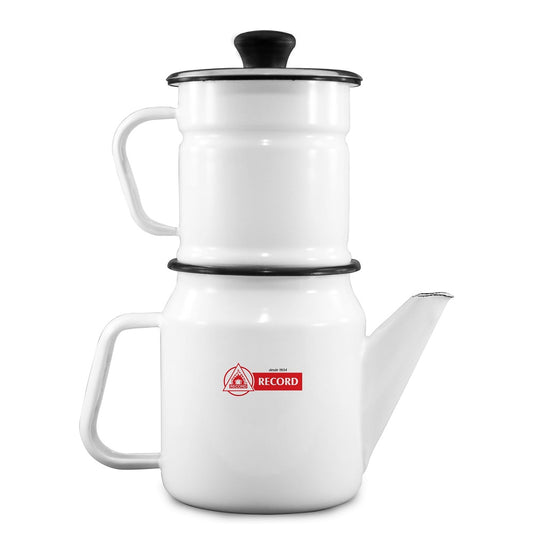 Cafetera Acero Esmaltado 2pzas Blanca N°10