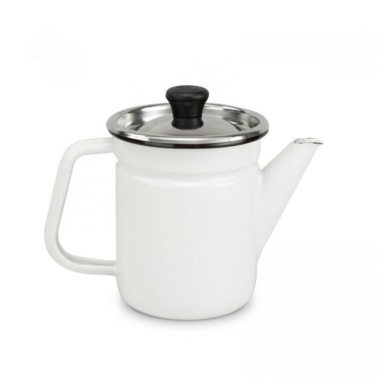 Cafetera Acero Esmaltado Baja Blanca N°02
