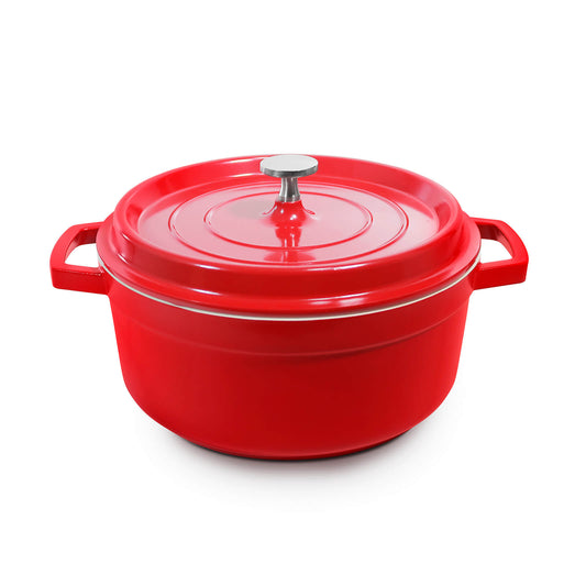 Olla Gourmet Record roja aluminio fundido con revestimiento cerámico 24 cm