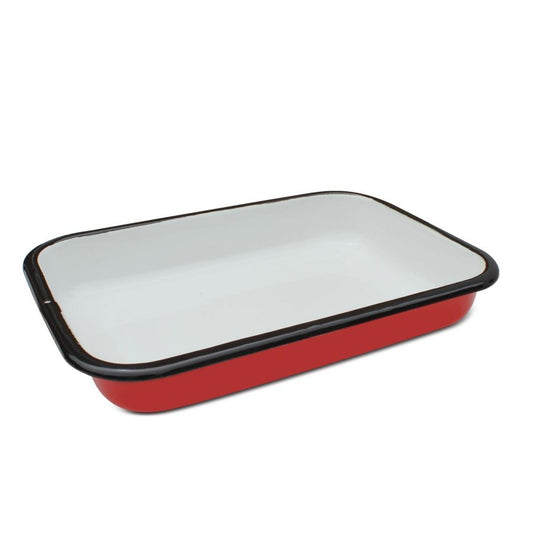 Fuente acero Esmaltado 44.5x31 rojo
