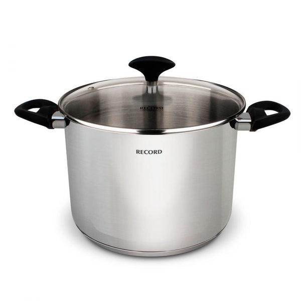 Olla Record Gia Plus alta Acero Inoxidable con tapa de vidrio 24 cm