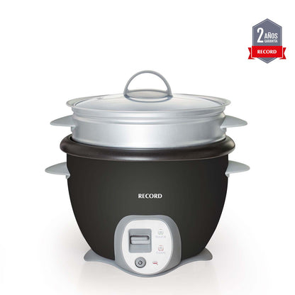 Arrocera multiusos Record negra con función sofrito y bandeja de vapor 1.8L