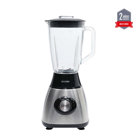 Licuadora Record con vaso de vidrio 1.5L - 4 velocidades + pulsador