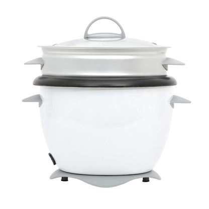 Arrocera multiusos Record blanca con función sofrito y bandeja de vapor 1.8L