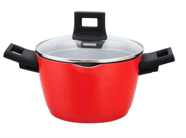 Juego de Ollas Nisqa Antiadherente Rojo 7 Piezas