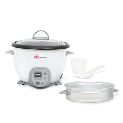 Arrocera multiusos Record blanca con función sofrito y bandeja de vapor 1.8L