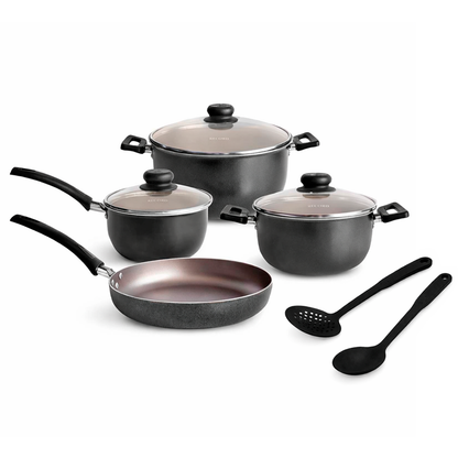 Juego de Ollas Essential Negro 9 piezas