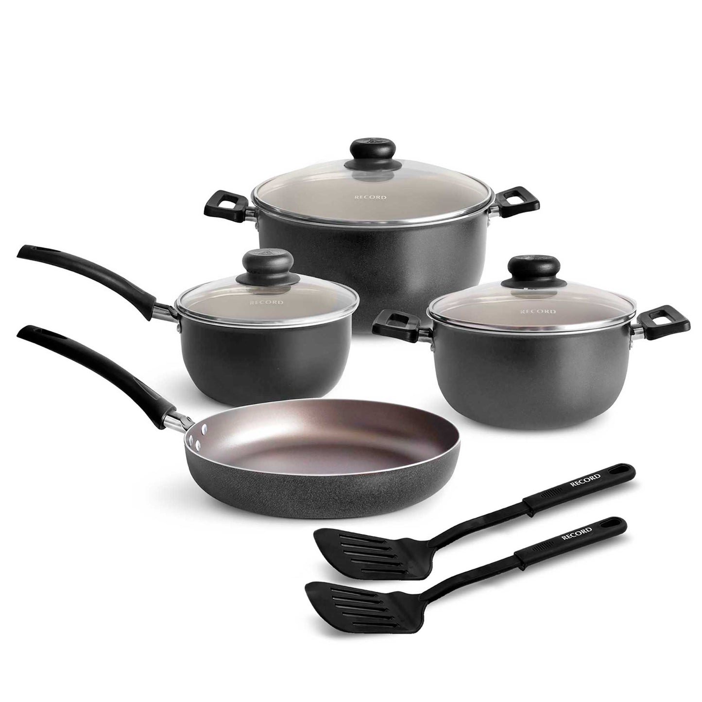 Juego de Ollas Negro 9 piezas Record