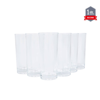 Set de 6 vasos de Vidrio