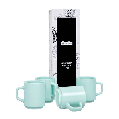 Set de 4 tazas Verde Menta