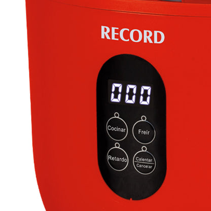 Olla arrocera eléctrica Record compacta para cocina diaria con funciones programables.