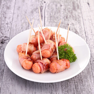 SALCHICHAS ENVUELTAS  EN TOCINO